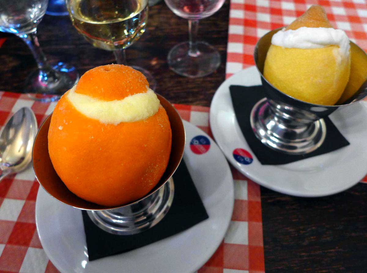 Restaurant Les Marches, Orange givrée et citron givré