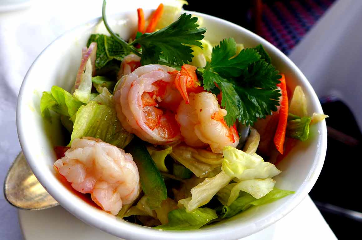 Restaurant Lao Tseu, salade de crevettes thaïlandaise